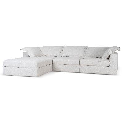 daniyal 3 seater chaise sofa - silver grey