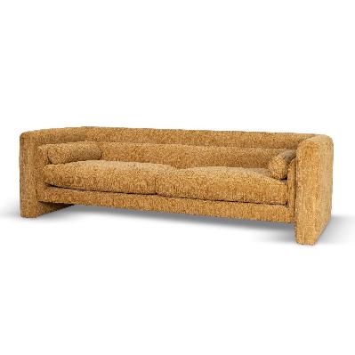 dilipa 3 seater fabric sofa - yellow sand 