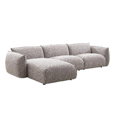 ferrell 3 seater left chaise sofa - clay grey 