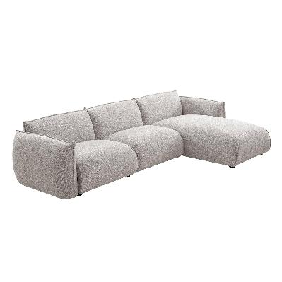 ferrell 3 seater right chaise sofa - clay grey 
