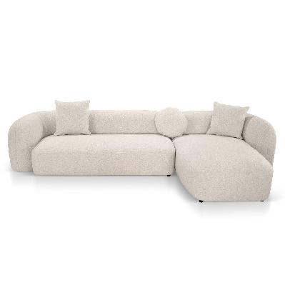 justus 3 seater right chaise sofa - oatmeal beige 