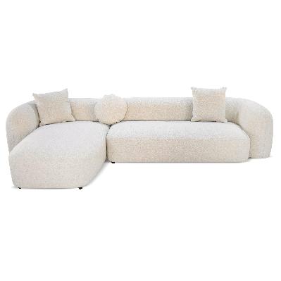 justus 3 seater left chaise sofa - oatmeal beige 