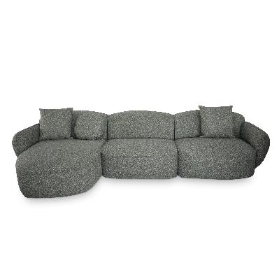 serenity 3 seater left chaise sofa - amazon green 