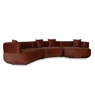 roly modular left chaise sofa - red bronze