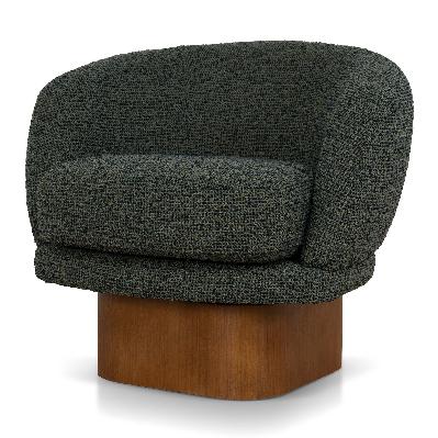 odin fabric swivel armchair - dusky green