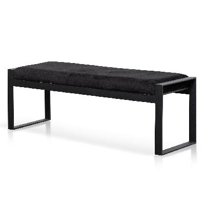 carson black velvet ottoman - black base 