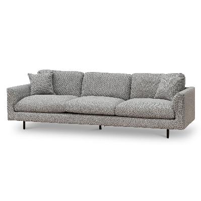 osvaldo 4 seater fabric sofa - grey 