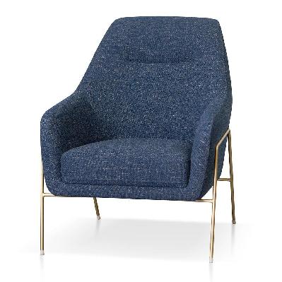 noah fabric armchair - dark blue 
