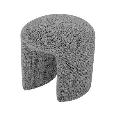 everet round ottoman - pepper boucle 