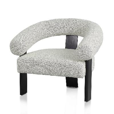 romana pepper boucle armchair - black legs 