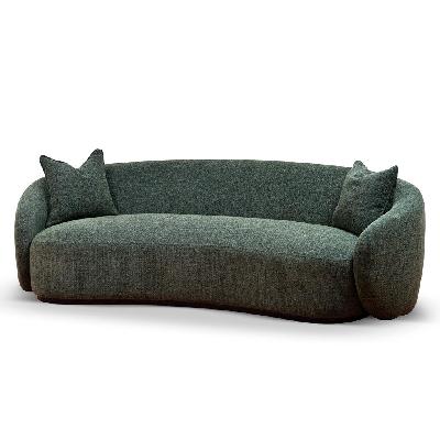trevor 3 seater fabric sofa - moss green 