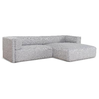 mullen right chaise sofa - grey 