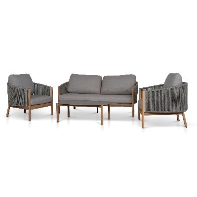 varela 4pcs outdoor lounge set - light brown 