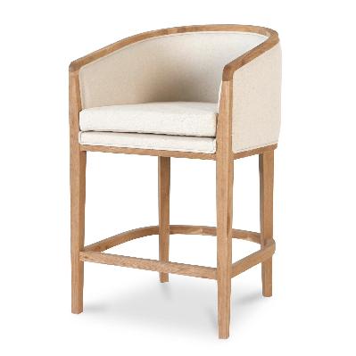 chaney 65cm natural frame bar stool - dawn beige