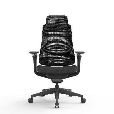 sevanto mesh office chair - full black with headrest