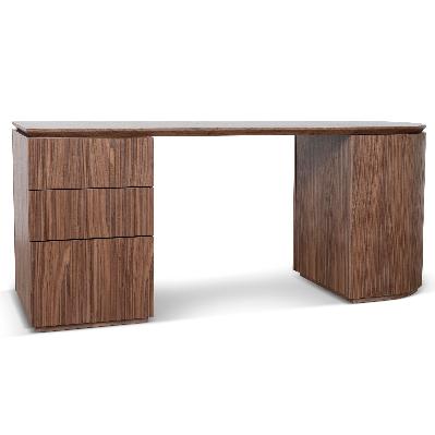 albina 1.77m left drawer office desk - walnut
