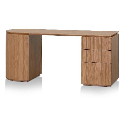 albina 1.77m right drawer office desk - natural oak