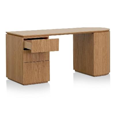 albina 1.77m left drawer office desk - natural oak