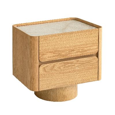 elandra stone top bedside table - natural