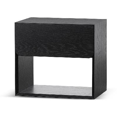 lonny oak bedside table - black 