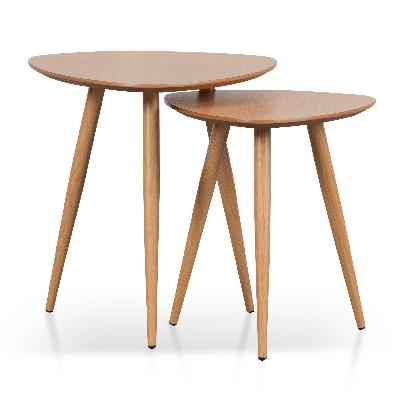set of 2 - lauren side table - natural 