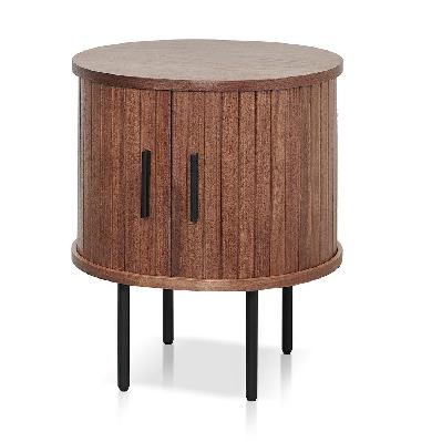 dania round side table - walnut 