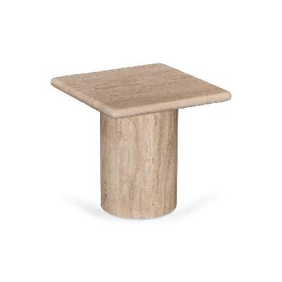 costin 42cm travertine top side table - natural
