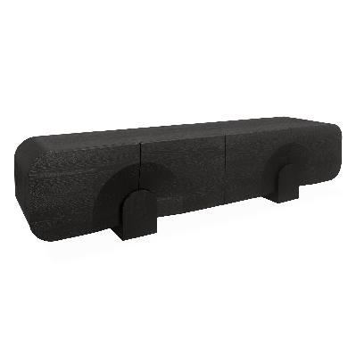 alisha 2.2m tv entertainment unit - textured espresso black