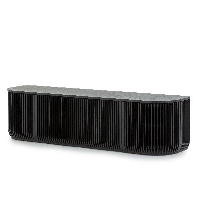 arvena 1.75m tv entertainment unit - black stain 