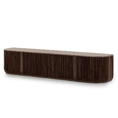 arvena 2.15m tv entertainment unit - walnut stain 