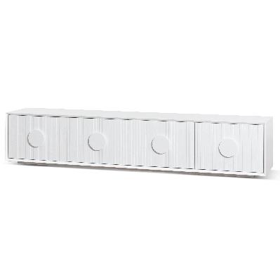 curtis 2.3m wooden entertainment tv unit - white 