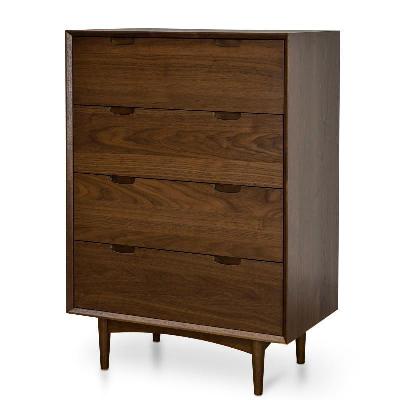 asta 4 drawer chest tallboy - walnut 