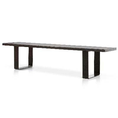 dalton 2m reclaimed wood bench - black 
