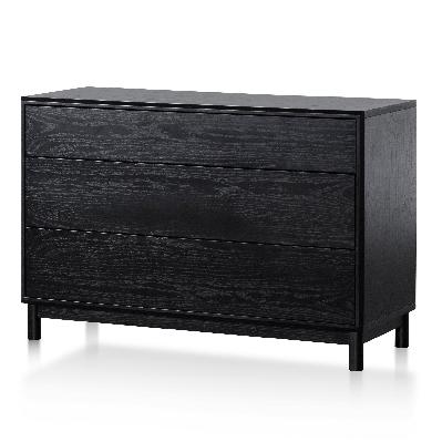 eloise 3 drawers dresser unit - black oak 