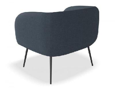 amour azure blue armchair - brushed matt gold legs 