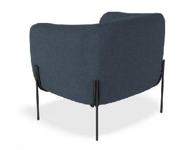 belle azure blue armchair - brushed matt bronze legs 