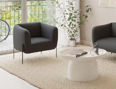 belle storm grey armchair - brushed matt bronze legs 
