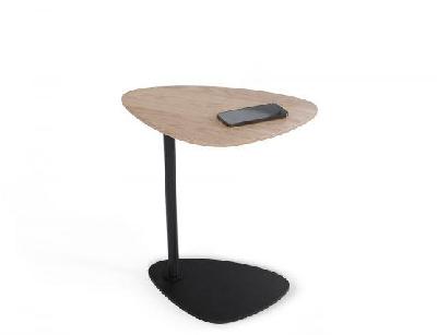 fringe side table small black / natural solid oak 