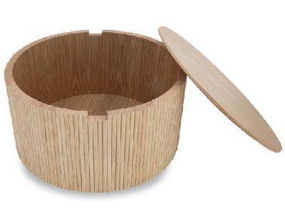 ridge round coffee table - natural ash