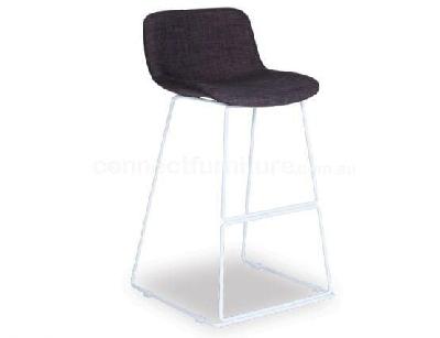 umbria charcoal fabric bar stool white frame  - 77cm commercial bar height