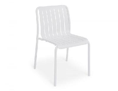 roku outdoor dining chair matte white 
