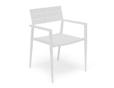 halki outdoor dining chair matt white - with dark grey cushion 