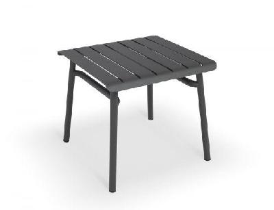 roku outdoor low stool - side table matte charcoal 