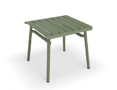 roku outdoor low stool - side table matte eucalyptus green 