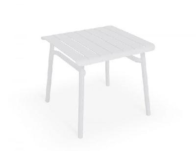 roku outdoor low stool - side table matte white 