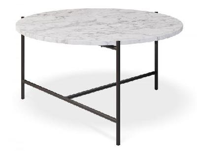 nexus white carrara marble round coffee table