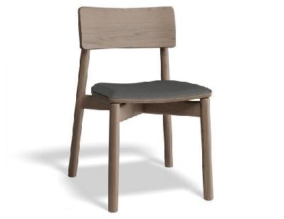 andi wooden dining chair autumn walnut upholstered seat - charcoal fabric seat pad 