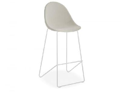 pebble light grey fabric bar stool - bar stool 75cm seat - black frame 
