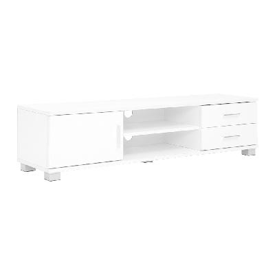 120cm tv stand entertainment unit storage cabinet drawers shelf white