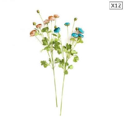 12pcs artificial silk flower fake rose bouquet table decor blue